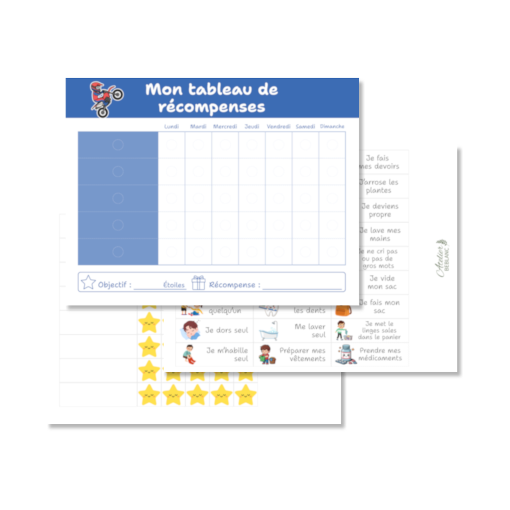 Tableau de récompenses enfant - KIT ou  PRÊT À L'EMPLOI