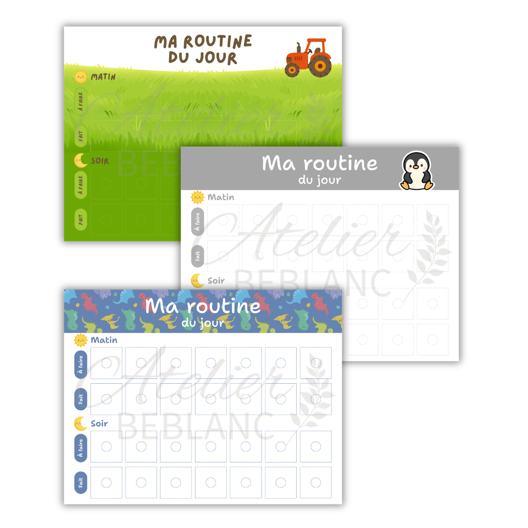 Ma routine du jour enfant - KIT ou PRÊT À L'EMPLOI