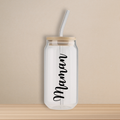 Verre - Maman texte horizontal (Personnalisable)