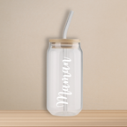 Verre - Maman texte horizontal (Personnalisable)